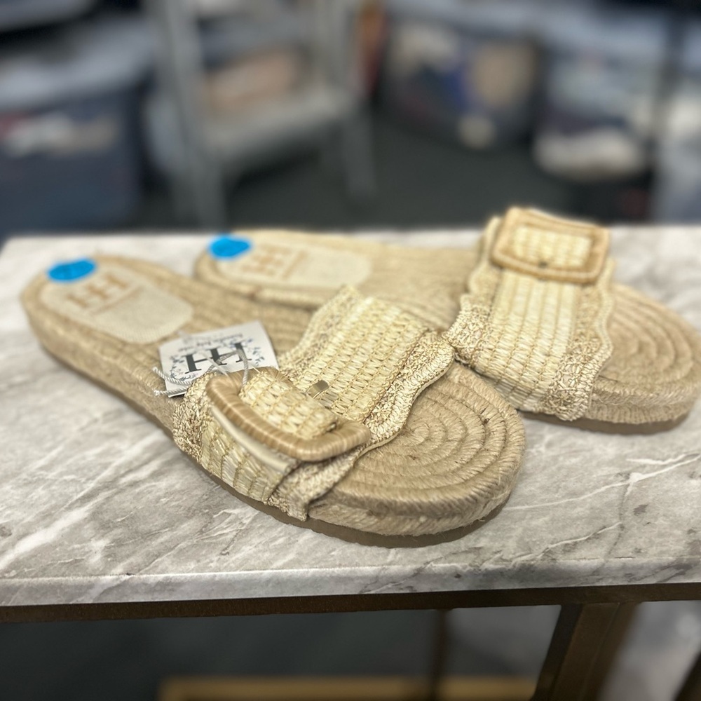NWT Anthropologie Haute Hippie Woven Buckle Slides - Picture 2 of 8